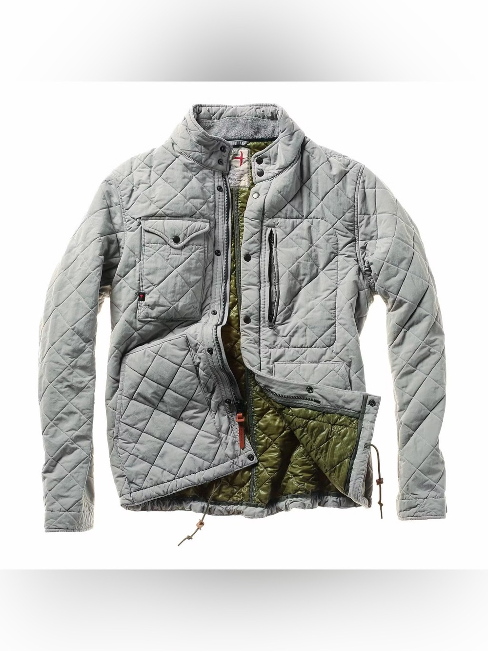 Relwen Jacket Mens XL Quilted Tanker Insulated Lined New Stone Gray Green